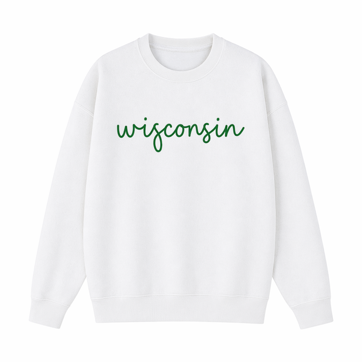Collection 3 Wisconsin Essential Heavyweight Crewneck Sweatshirt - White front