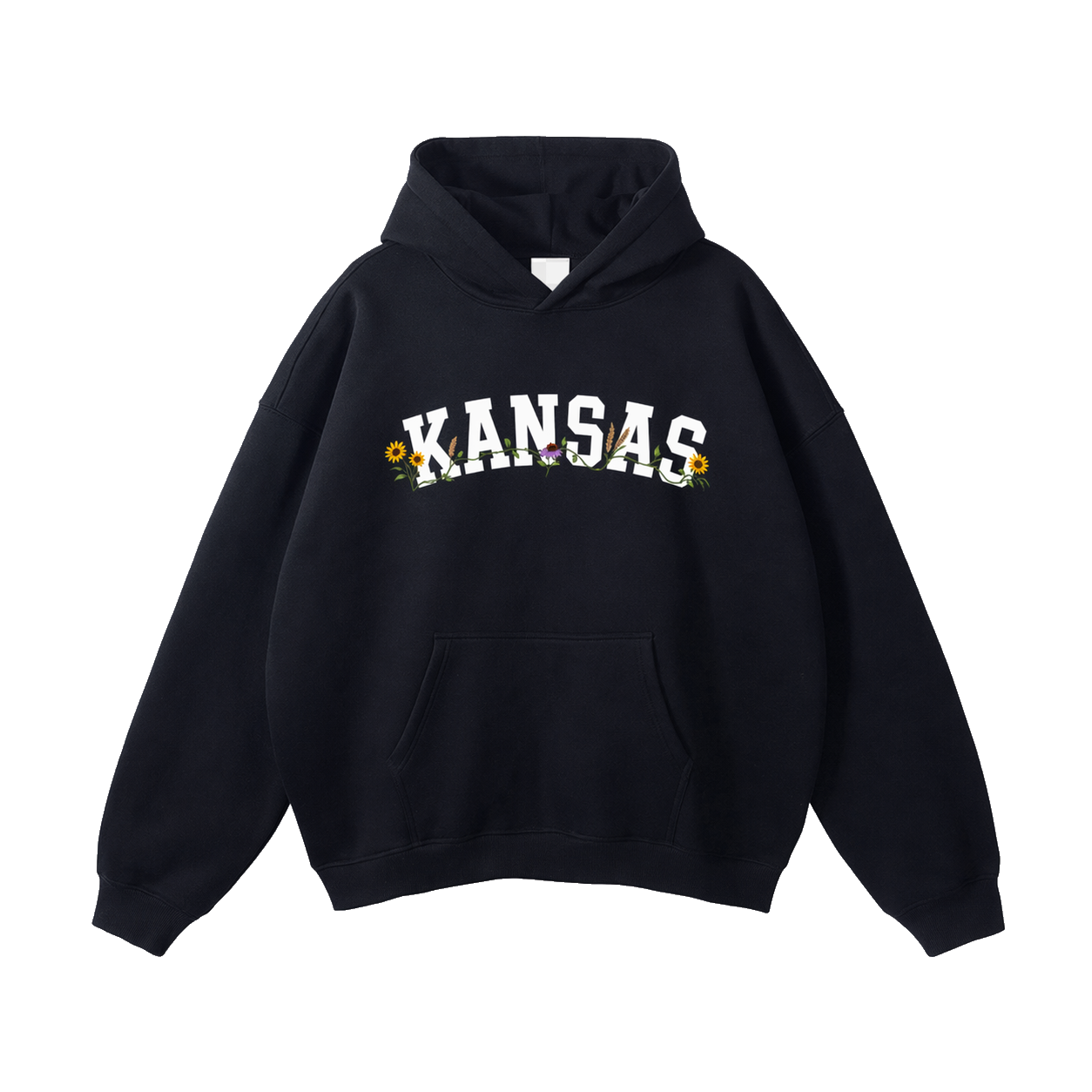 Collection 10 Kansas Oversize Fleeced Hoodie - Black front