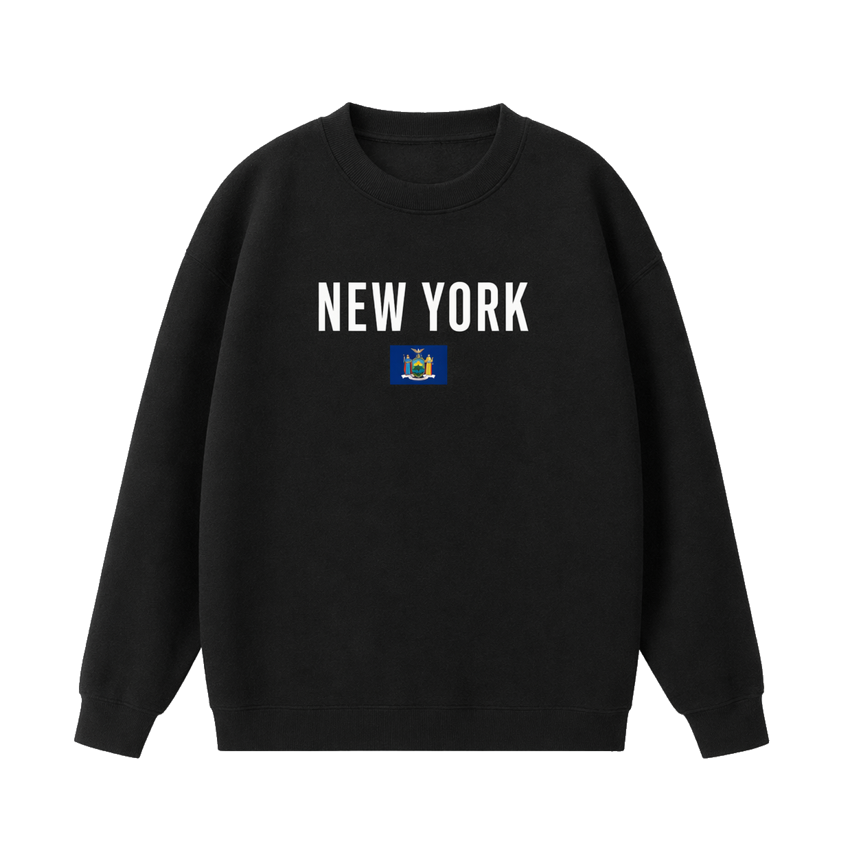 Collection 7 New York Essential Heavyweight Crewneck Sweatshirt - Black front