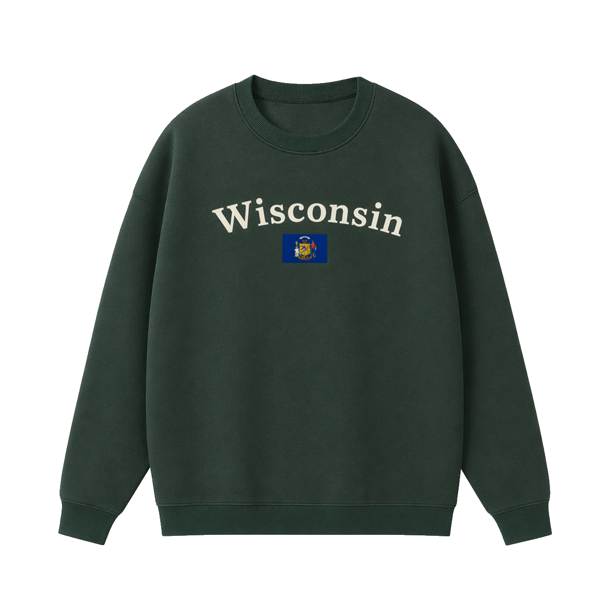 Collection 6 Wisconsin Essential Heavyweight Crewneck Sweatshirt - Dark Green front