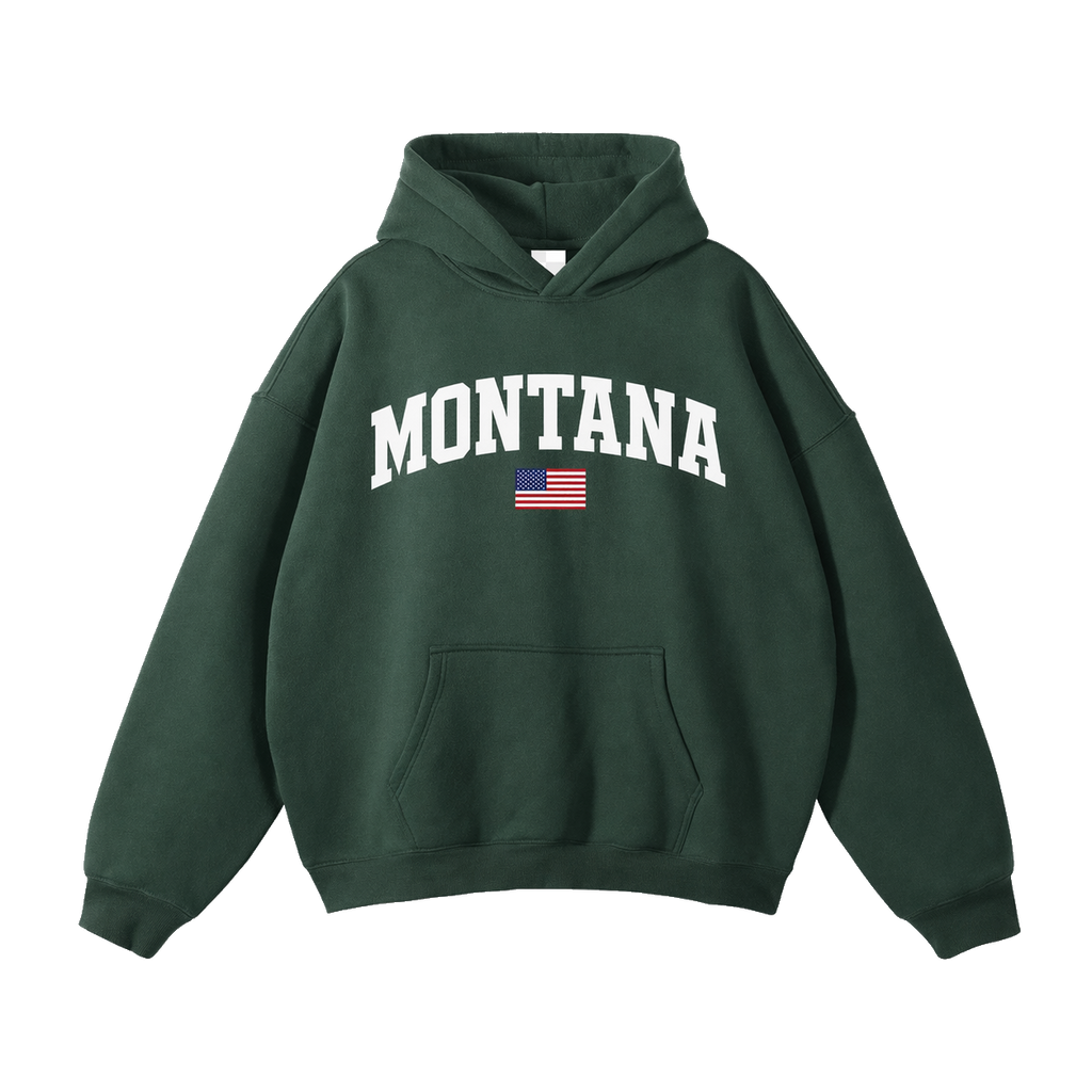 Collection 2 Montana Oversize Fleeced Hoodie - Eden Green front