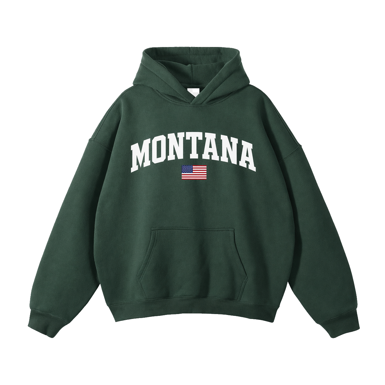 Collection 2 Montana Oversize Fleeced Hoodie - Eden Green front