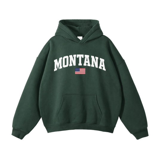 Collection 2 Montana Oversize Fleeced Hoodie - Eden Green front