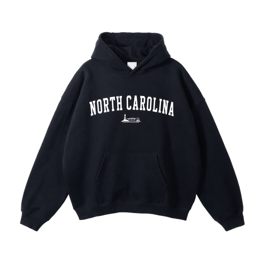 Collection 9 North Carolina Oversize Fleeced Hoodie - Black front