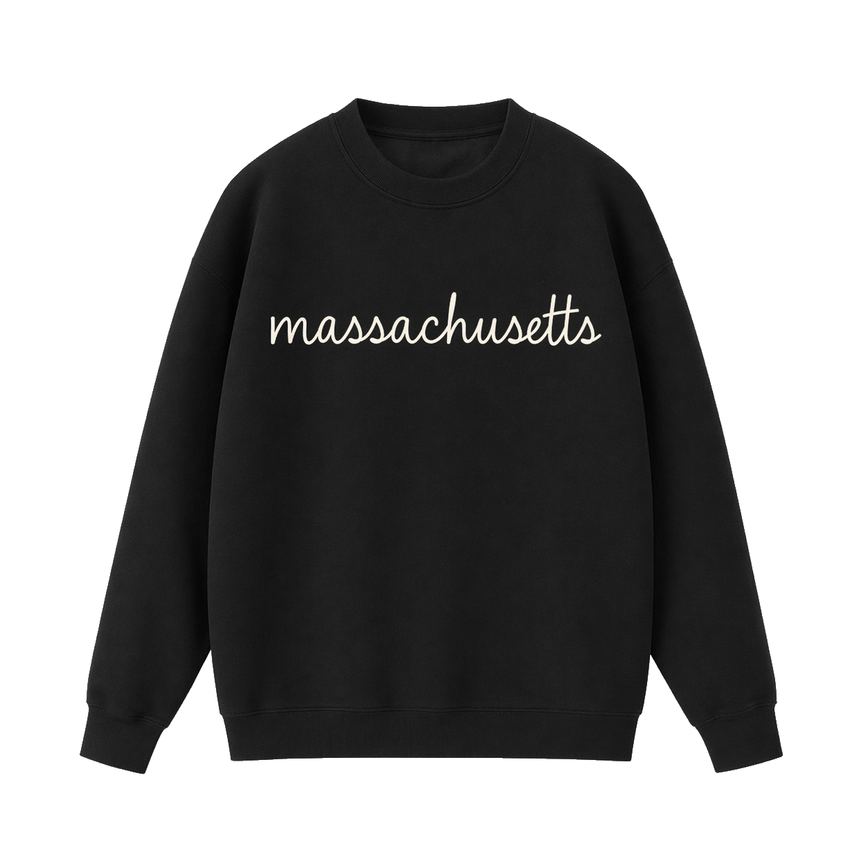 Collection 3 Massachusetts Essential Heavyweight Crewneck Sweatshirt - Black front