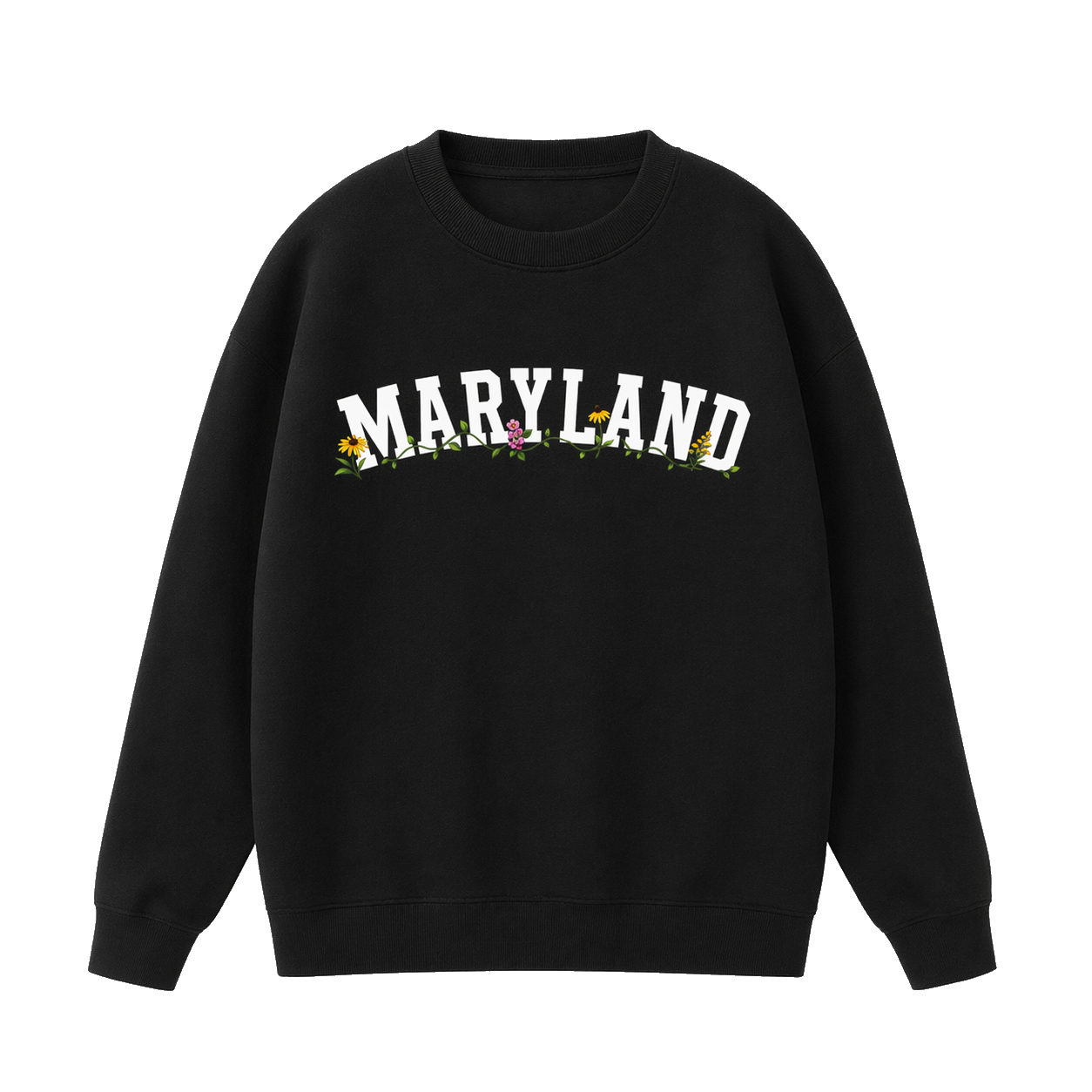 Collection 10 Maryland Essential Heavyweight Crewneck Sweatshirt - Black front