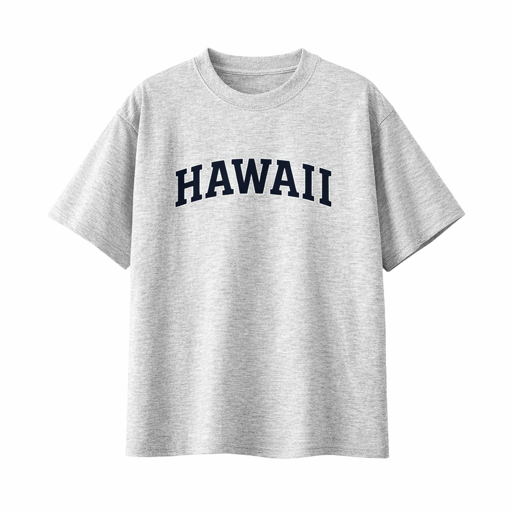 Collection 1 Hawaii Essential Cotton T-Shirt - White Gray front