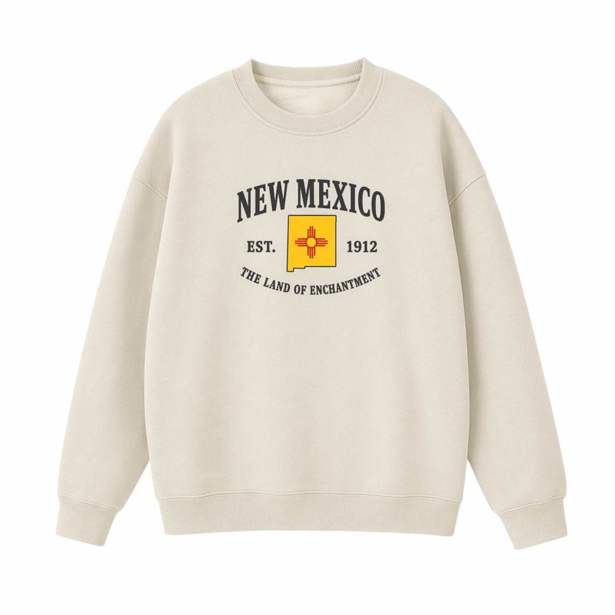 Collection 8 New Mexico Essential Heavyweight Crewneck Sweatshirt - Cream front