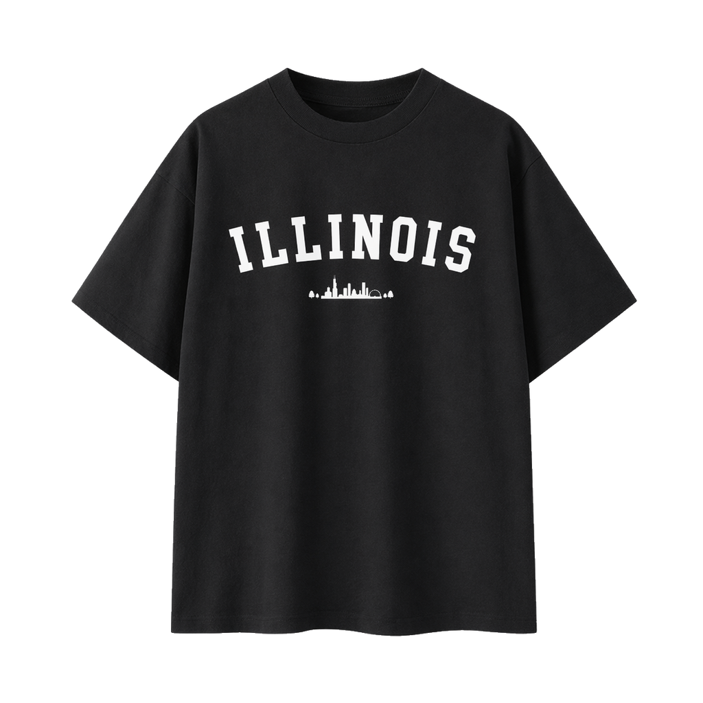 Collection 9 Illinois Essential Cotton T-Shirt - Black front