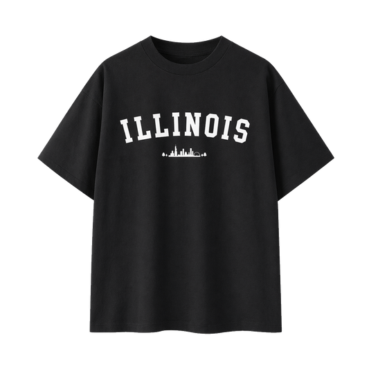 Collection 9 Illinois Essential Cotton T-Shirt - Black front