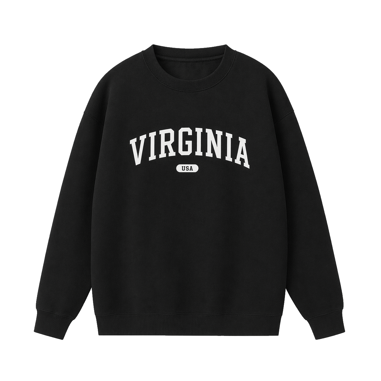 Collection 4 Virginia Essential Heavyweight Crewneck Sweatshirt - Black front