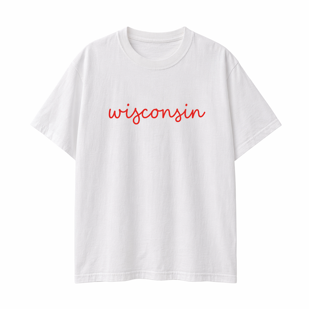 Collection 3 Wisconsin Essential Cotton T-Shirt - White front
