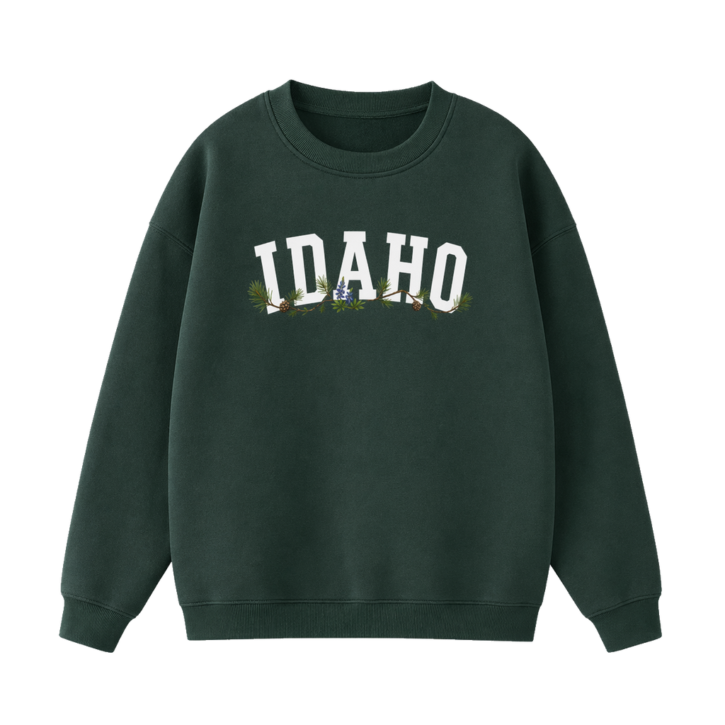 Collection 10 Idaho Essential Heavyweight Crewneck Sweatshirt - Dark Green front