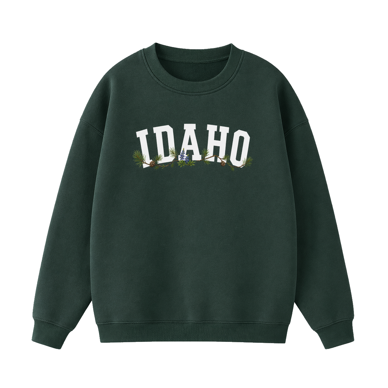 Collection 10 Idaho Essential Heavyweight Crewneck Sweatshirt - Dark Green front