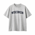 Collection 1 Wisconsin Essential Cotton T-Shirt - White Gray front