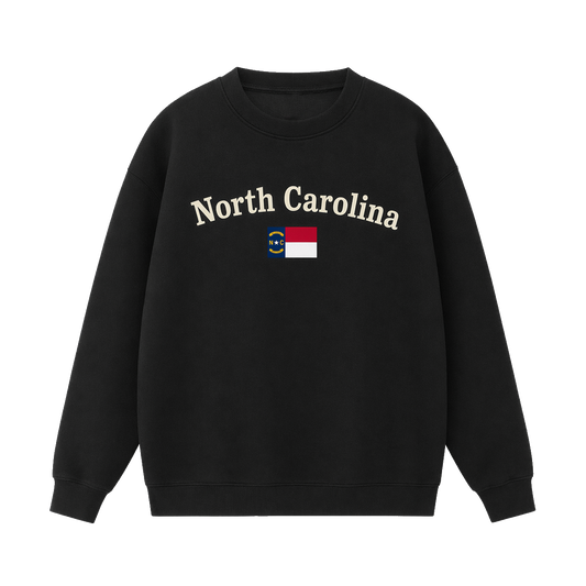 Collection 6 North Carolina Essential Heavyweight Crewneck Sweatshirt - Black front