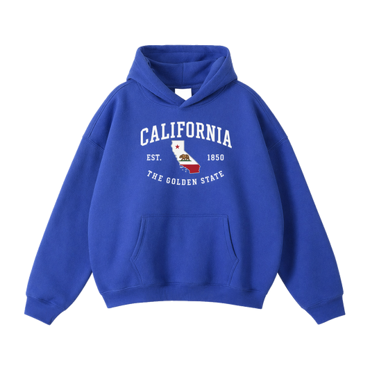Collection 8 California Oversize Fleeced Hoodie - Klein Blue front