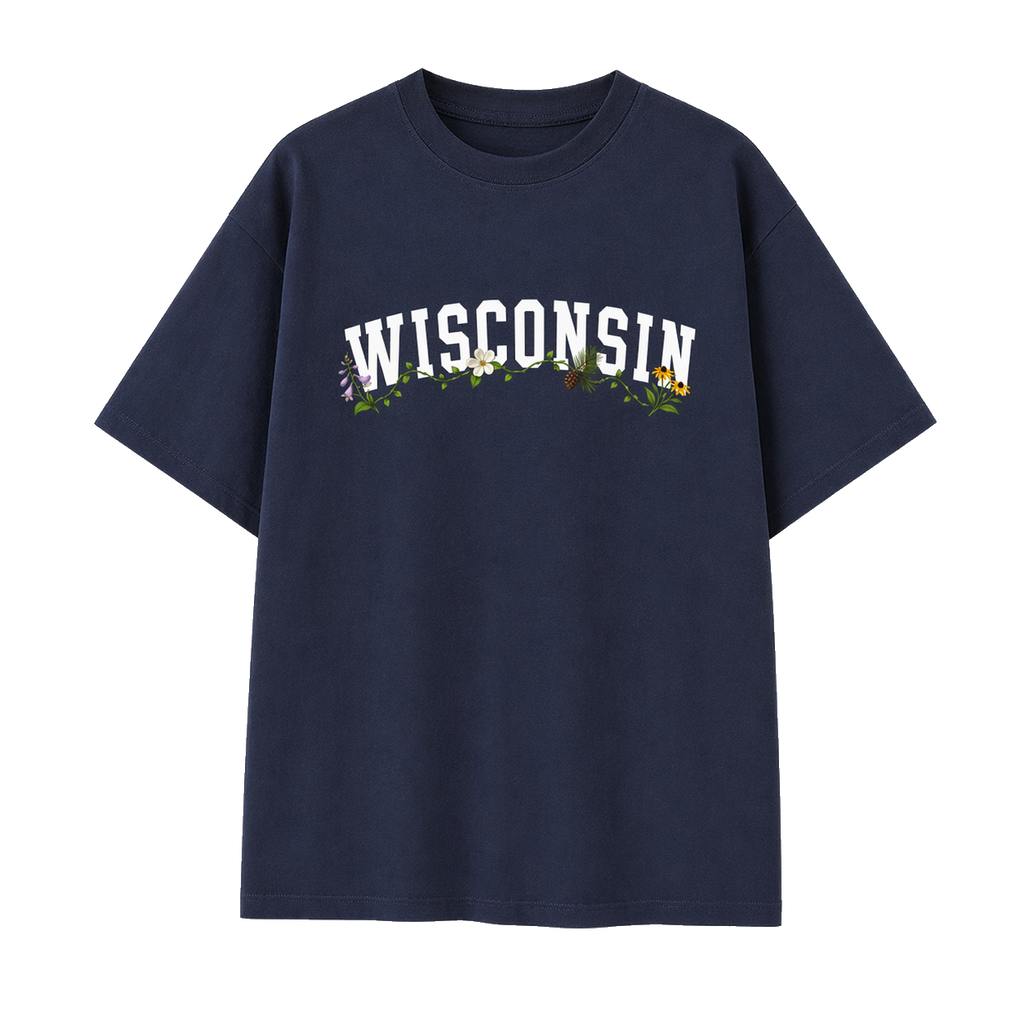 Collection 10 Wisconsin Essential Cotton T-Shirt - Navy Blue front