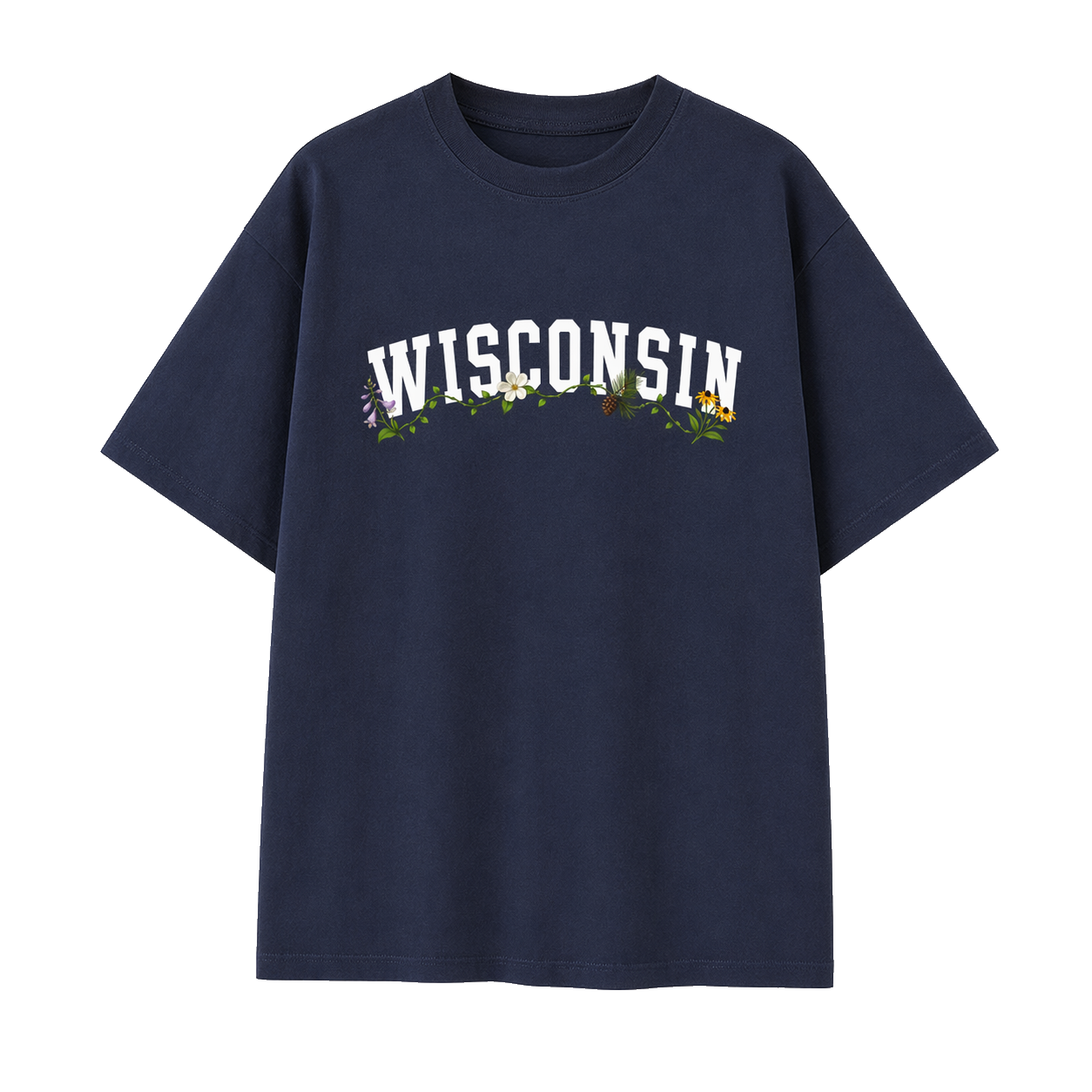 Collection 10 Wisconsin Essential Cotton T-Shirt - Navy Blue front