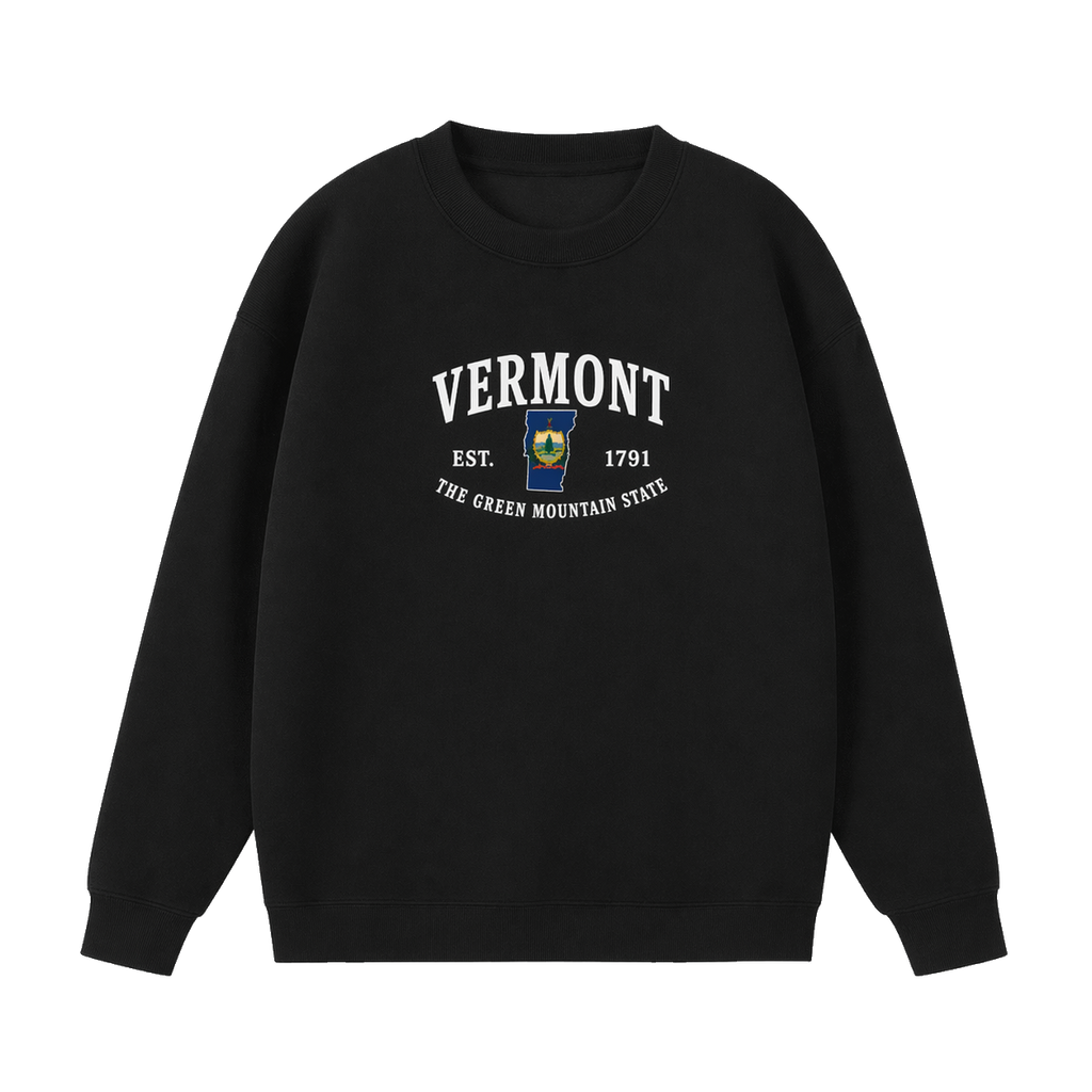Collection 8 Vermont Essential Heavyweight Crewneck Sweatshirt - Black front