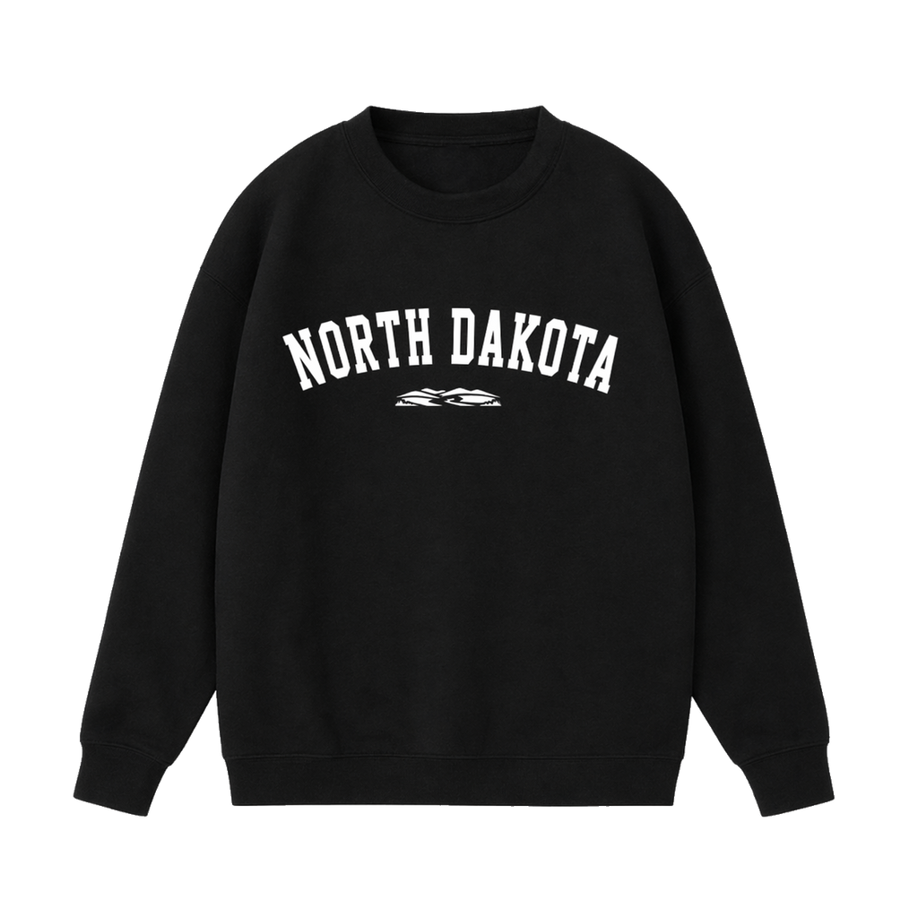 Collection 9 North Dakota Essential Heavyweight Crewneck Sweatshirt - Black front