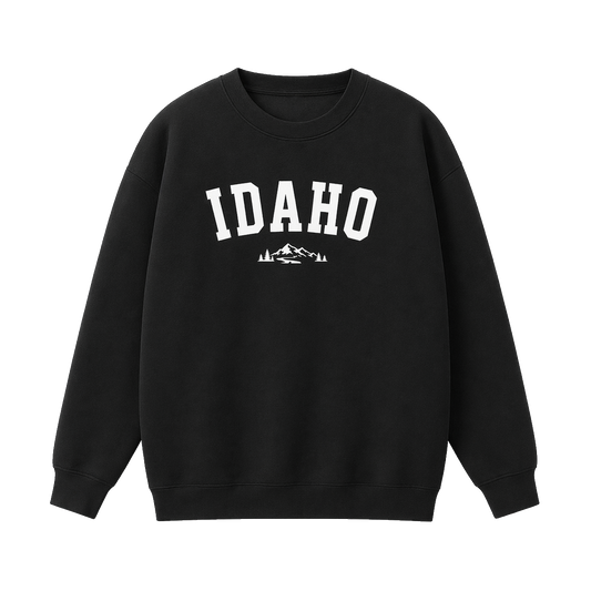 Collection 9 Idaho Essential Heavyweight Crewneck Sweatshirt - Black front