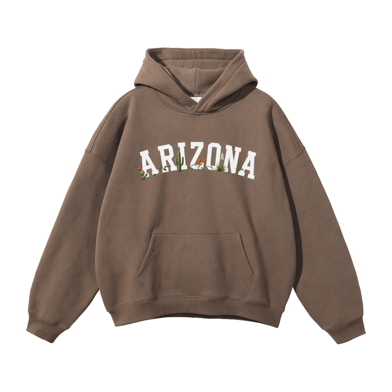Collection 10 Arizona Oversize Fleeced Hoodie - Brown front