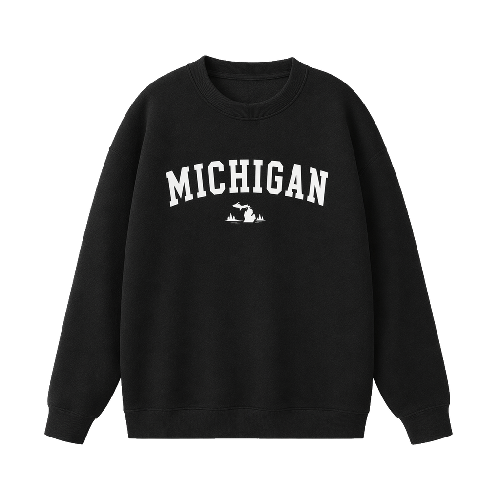 Collection 9 Michigan Essential Heavyweight Crewneck Sweatshirt - Black front