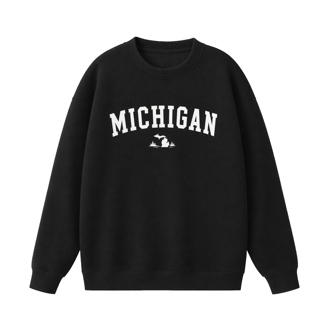 Collection 9 Michigan Essential Heavyweight Crewneck Sweatshirt - Black front