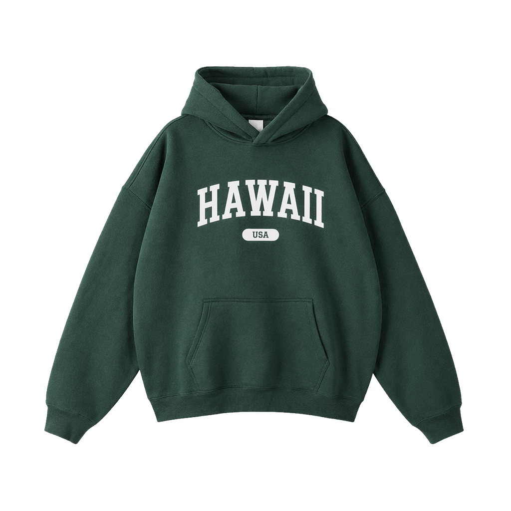 Collection 4 Hawaii Oversize Fleeced Hoodie - Eden Green front