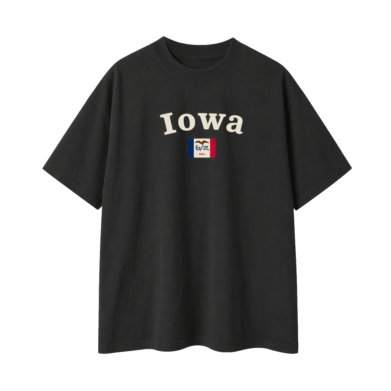 Collection 6 Iowa Essential Cotton T-Shirt - Black front