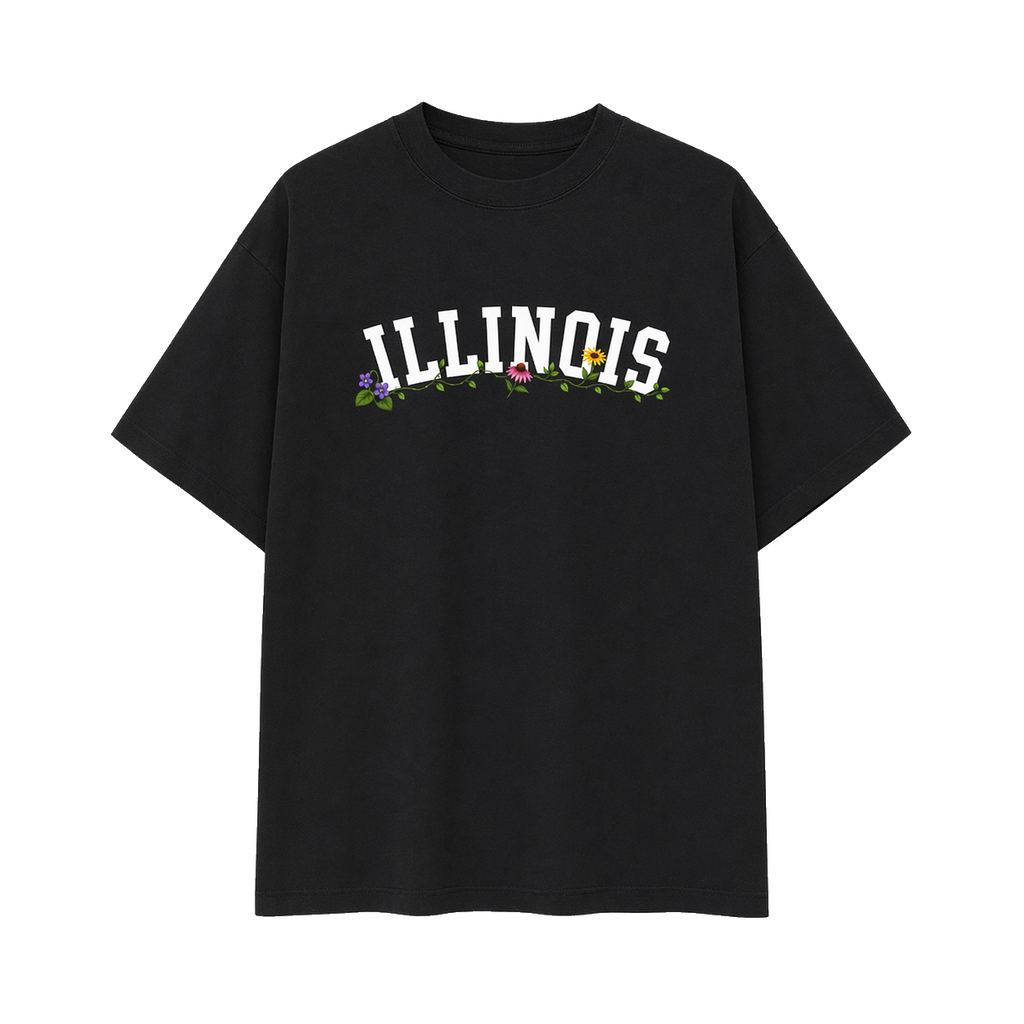 Collection 10 Illinois Essential Cotton T-Shirt - Black front