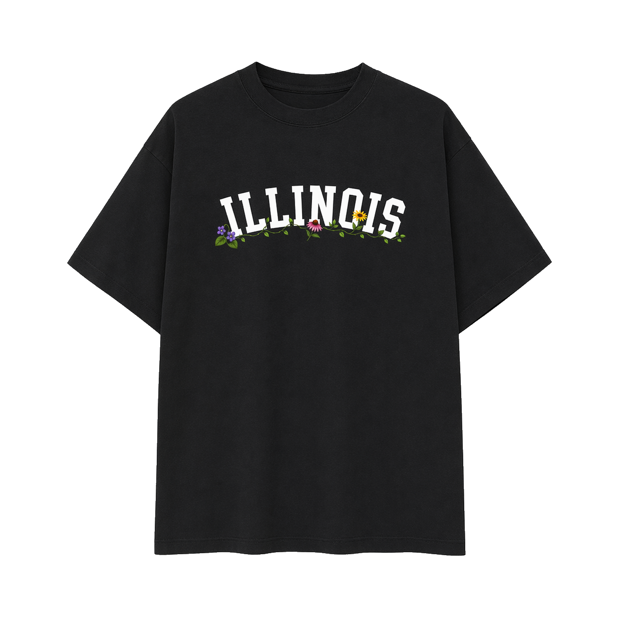 Collection 10 Illinois Essential Cotton T-Shirt - Black front