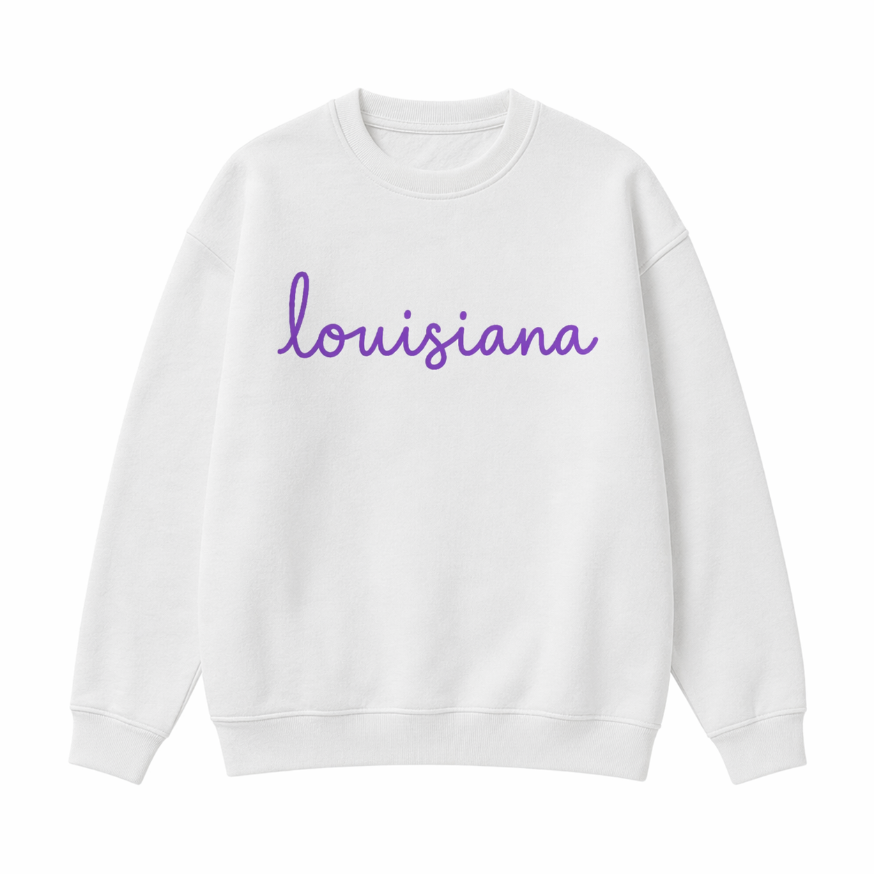 Collection 3 Louisiana Essential Heavyweight Crewneck Sweatshirt - White front