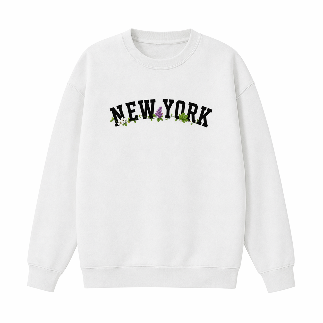 Collection 10 New York Essential Heavyweight Crewneck Sweatshirt - White front