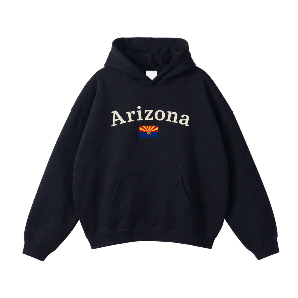 Collection 6 Arizona Oversize Fleeced Hoodie - Black front