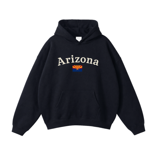 Collection 6 Arizona Oversize Fleeced Hoodie - Black front