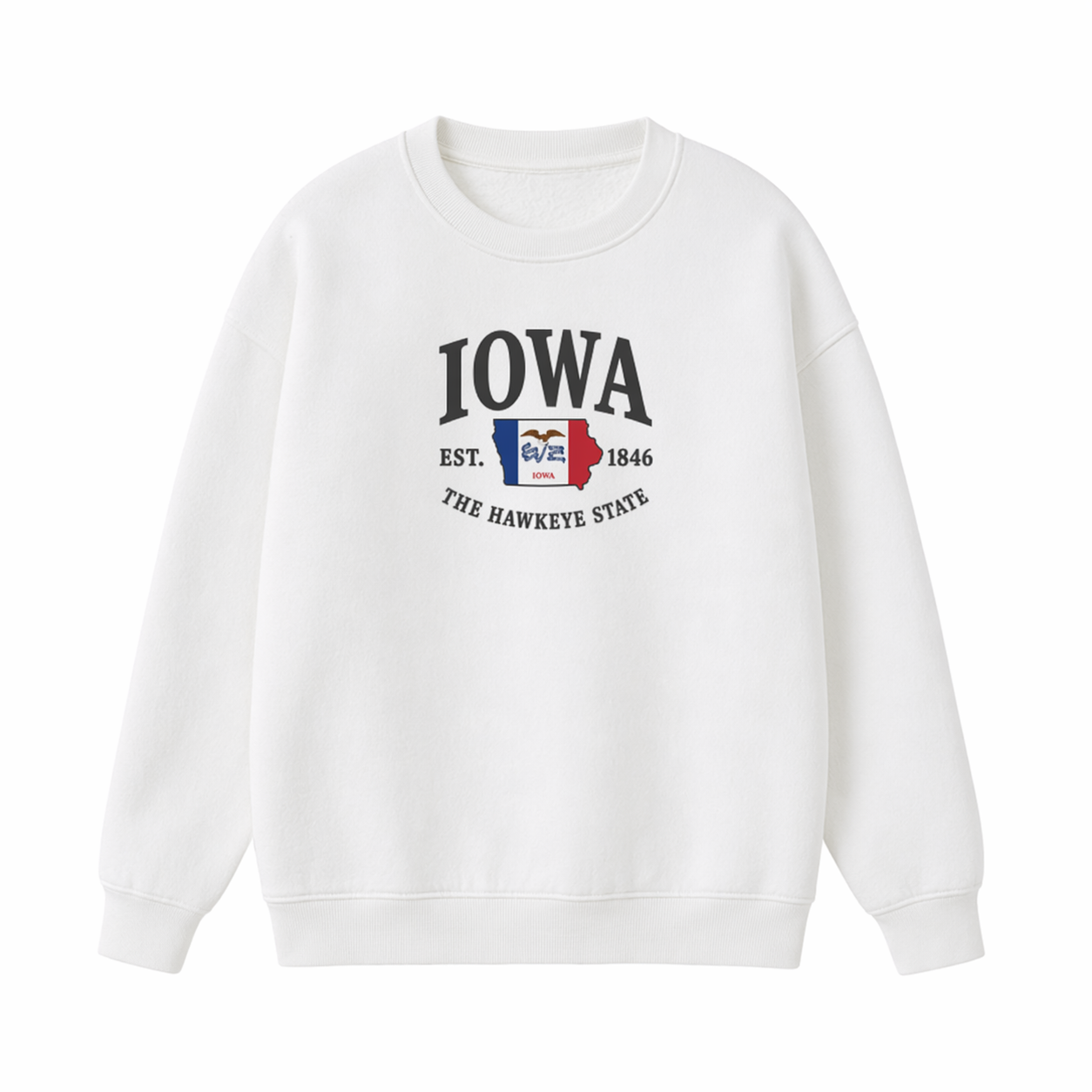Collection 8 Iowa Essential Heavyweight Crewneck Sweatshirt - White front