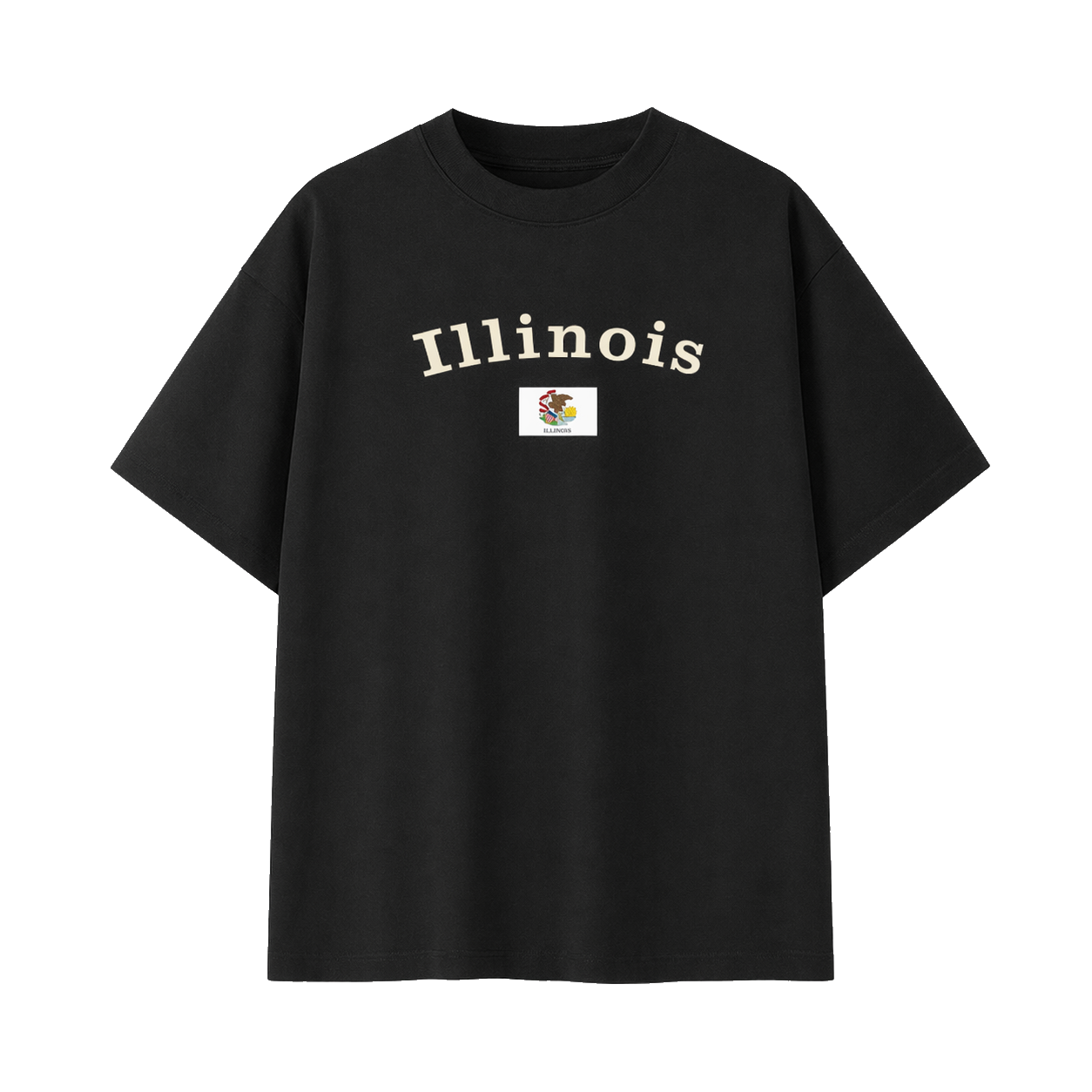 Collection 6 Illinois Essential Cotton T-Shirt - Black front