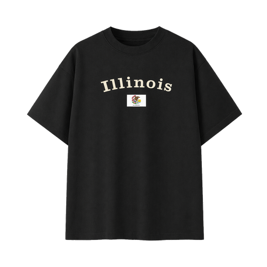 Collection 6 Illinois Essential Cotton T-Shirt - Black front