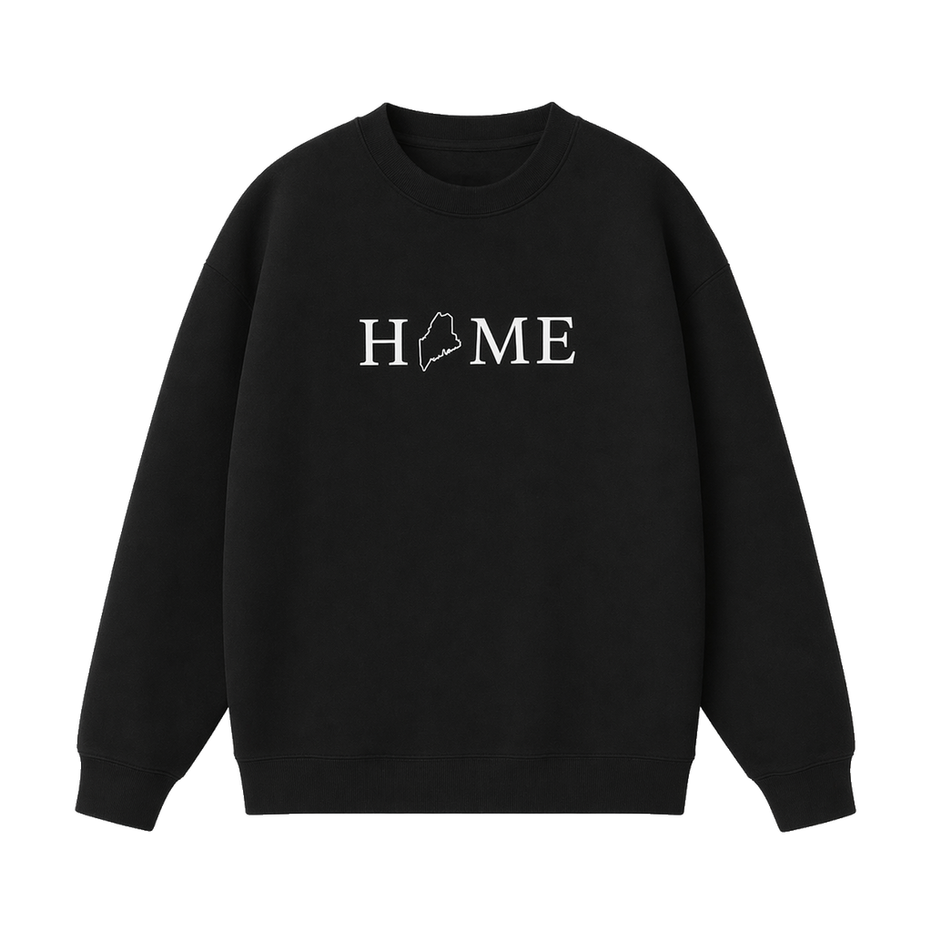 Collection 5 Maine Essential Heavyweight Crewneck Sweatshirt - Black front