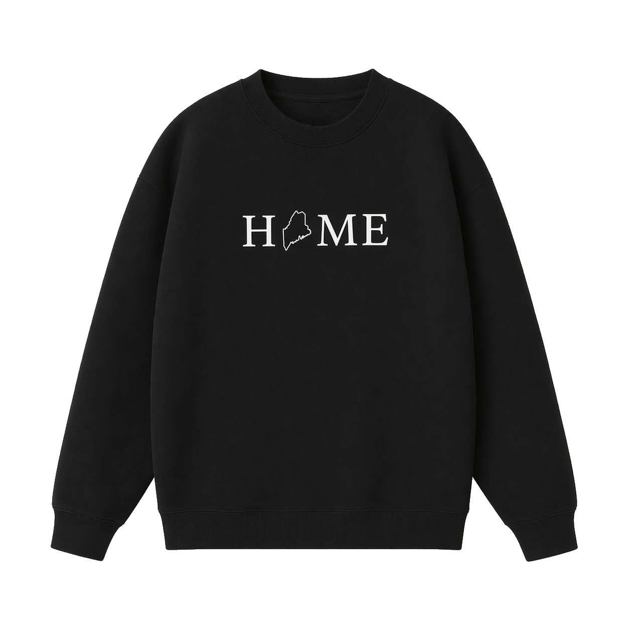 Collection 5 Maine Essential Heavyweight Crewneck Sweatshirt - Black front