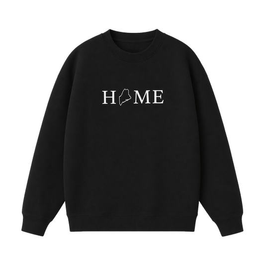 Collection 5 Maine Essential Heavyweight Crewneck Sweatshirt - Black front