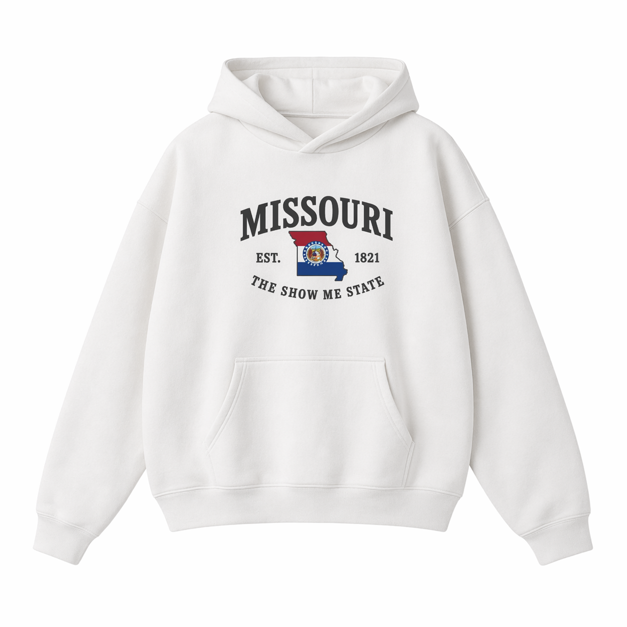 Collection 8 Missouri Oversize Fleeced Hoodie - White front