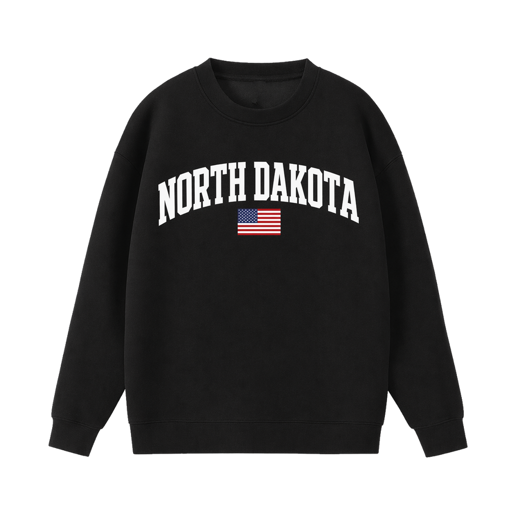 Collection 2 North Dakota Essential Heavyweight Crewneck Sweatshirt - Black front