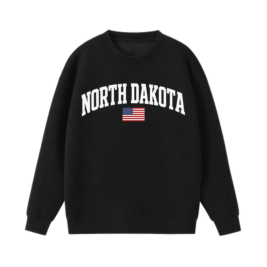 Collection 2 North Dakota Essential Heavyweight Crewneck Sweatshirt - Black front