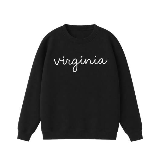 Collection 3 Virginia Essential Heavyweight Crewneck Sweatshirt - Black front