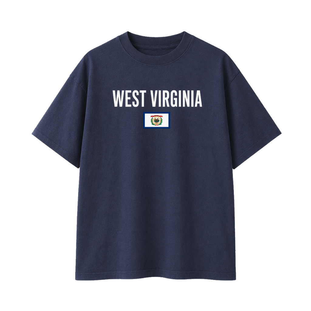 Collection 7 West Virginia Essential Cotton T-Shirt - Navy Blue front