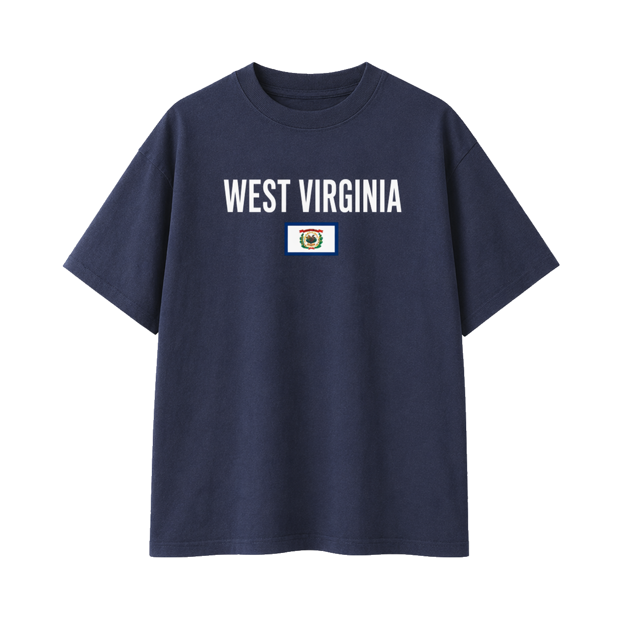 Collection 7 West Virginia Essential Cotton T-Shirt - Navy Blue front