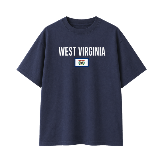 Collection 7 West Virginia Essential Cotton T-Shirt - Navy Blue front